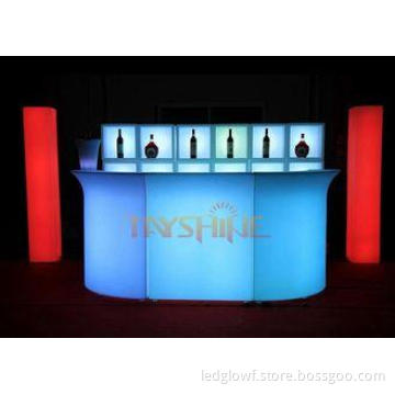 Blue LED Light Bar Counter High Table , Led Glow Furniture